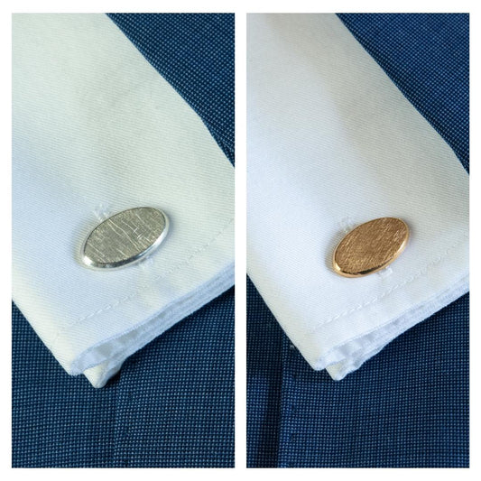 Zilveren of gouden manchetknoop, het verschil tussen zilver en goud.