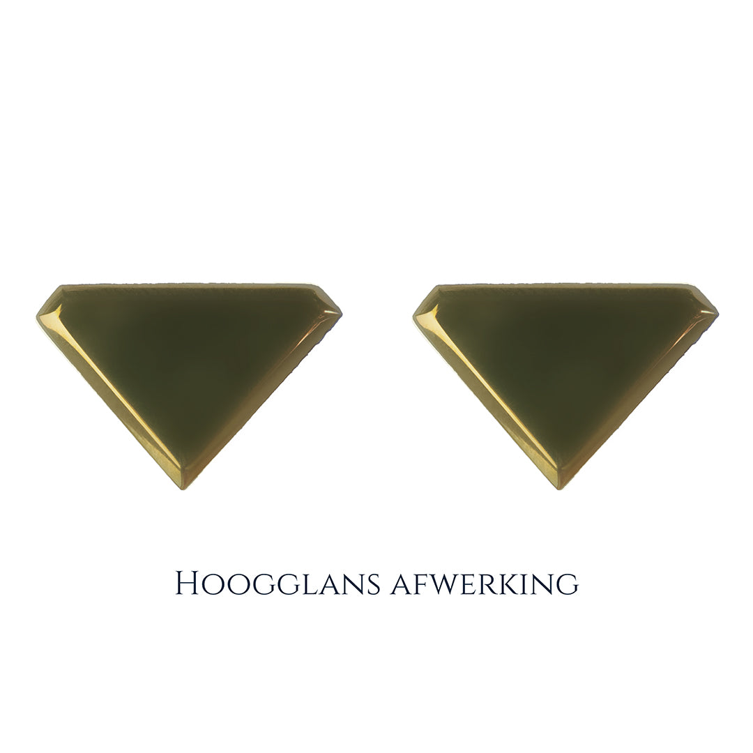 14K gouden manchetknopen in diamant vorm. Keuze uit hoogglans, mat of ijsmat afwerking. Handgemaakte manchetknopen van Meijlis.