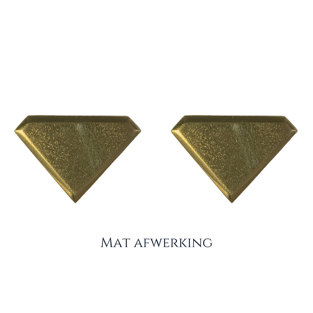 14K gouden manchetknopen in diamant vorm. Keuze uit hoogglans, mat of ijsmat afwerking. Handgemaakte manchetknopen van Meijlis.