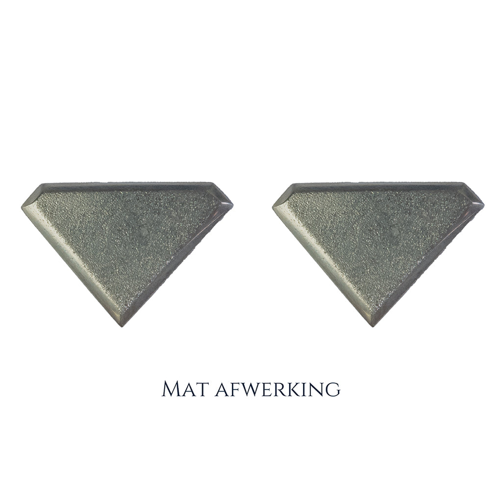 925 Zilveren manchetknopen in diamant vorm. Keuze uit hoogglans, mat of ijsmat afwerking. Handgemaakte manchetknopen van Meijlis.