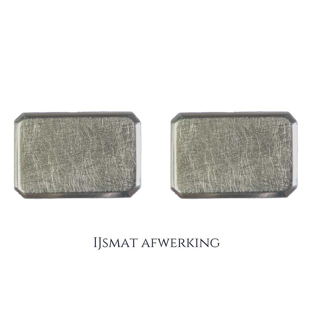 925 Zilveren manchetknopen in rechthoekige vorm. Keuze uit hoogglans, mat of ijsmat afwerking. Handgemaakte manchetknopen van Meijlis.