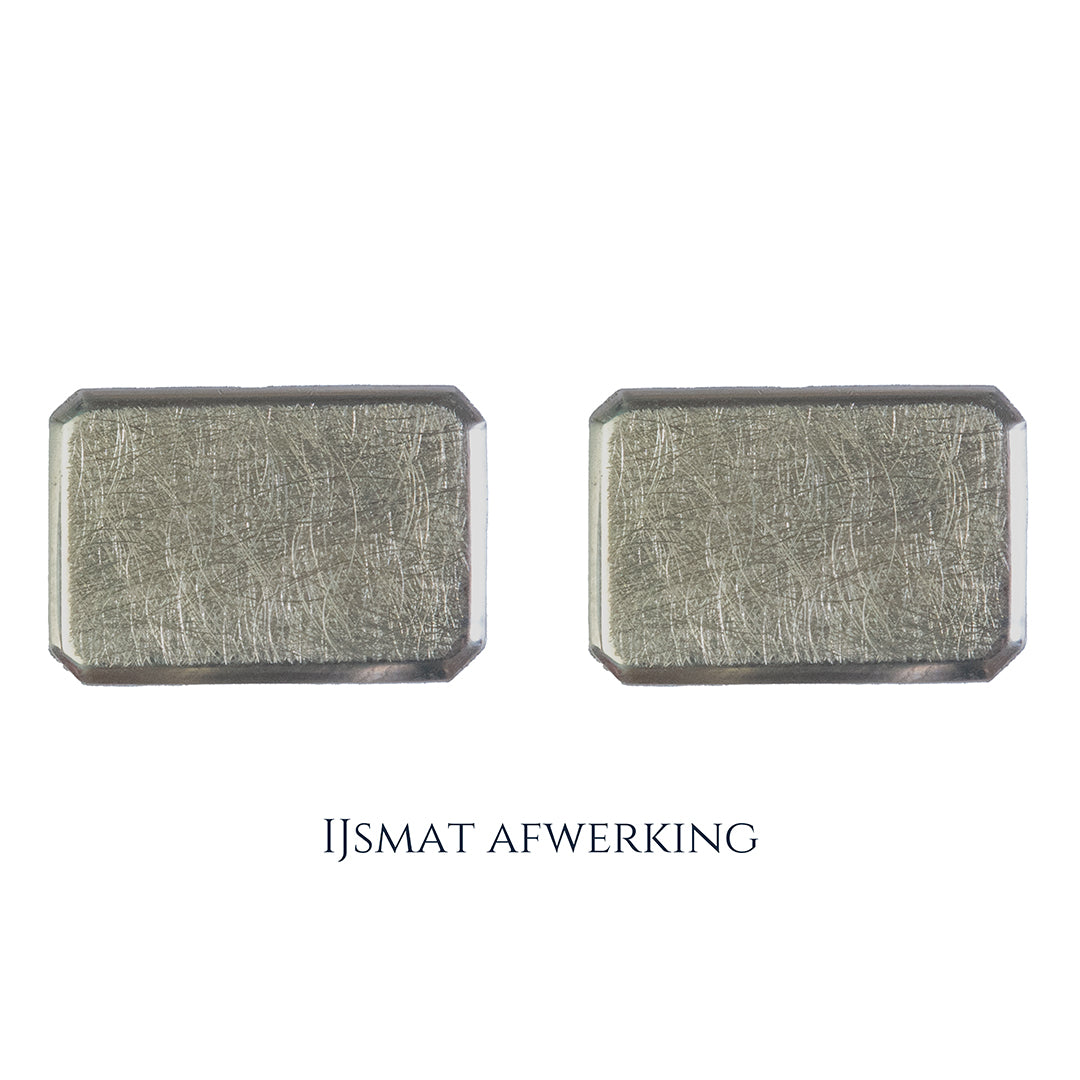 925 Zilveren manchetknopen in rechthoekige vorm. Keuze uit hoogglans, mat of ijsmat afwerking. Handgemaakte manchetknopen van Meijlis.