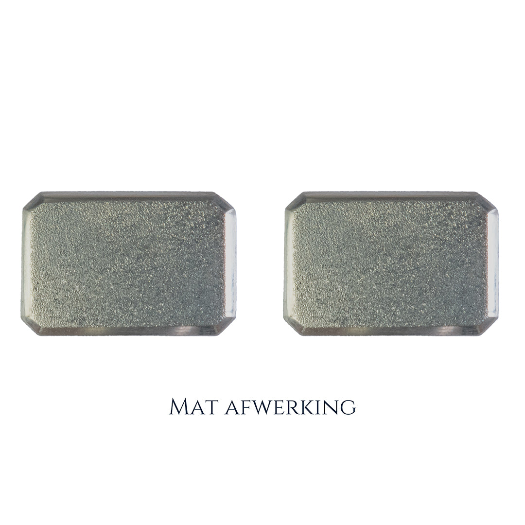 925 Zilveren manchetknopen in rechthoekige vorm. Keuze uit hoogglans, mat of ijsmat afwerking. Handgemaakte manchetknopen van Meijlis.
