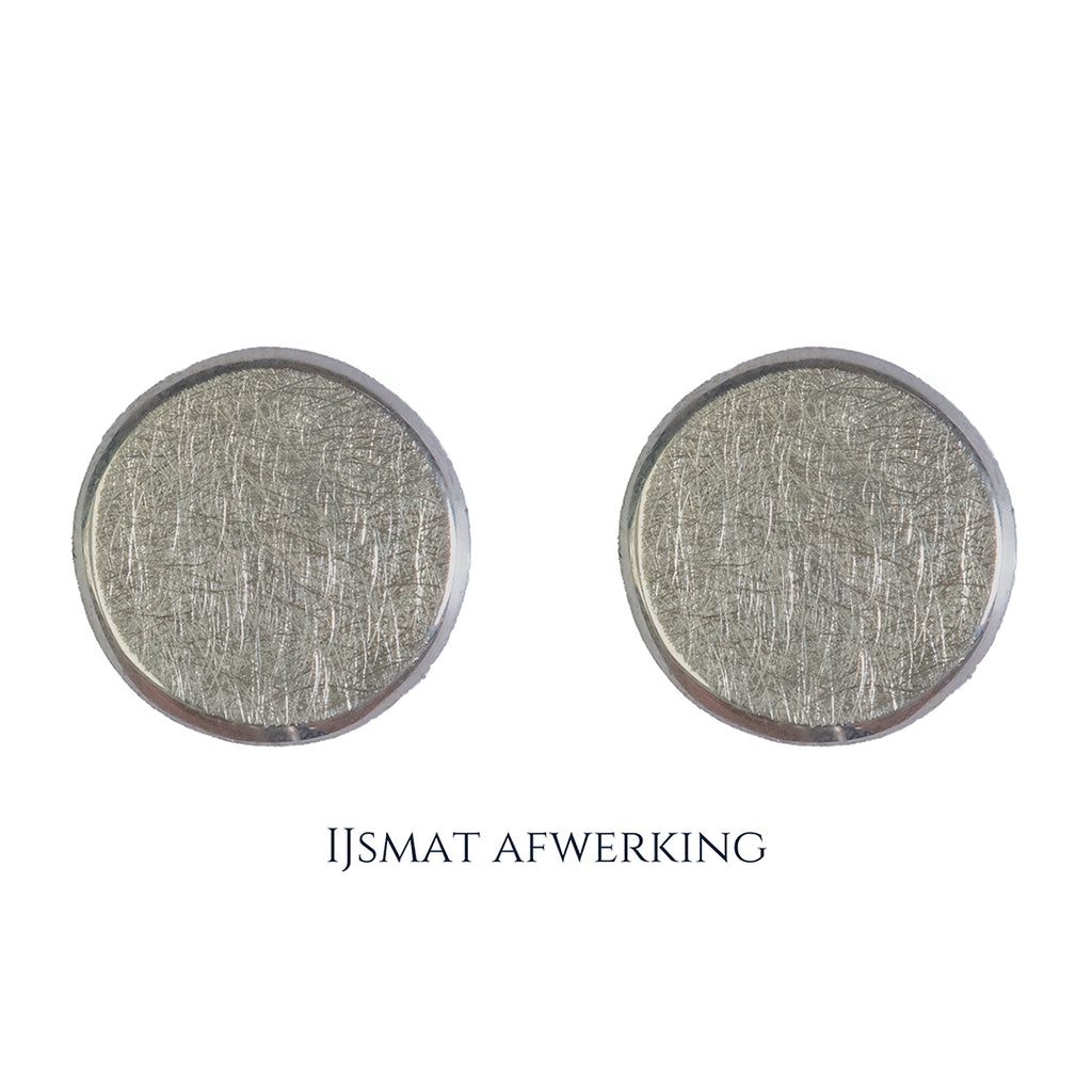 925 Zilveren manchetknopen in ronde vorm. Keuze uit hoogglans, mat of ijsmat afwerking. Handgemaakte manchetknopen van Meijlis.