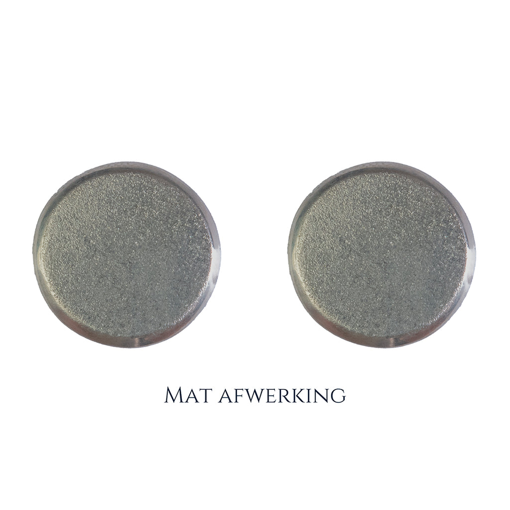 925 Zilveren manchetknopen in ronde vorm. Keuze uit hoogglans, mat of ijsmat afwerking. Handgemaakte manchetknopen van Meijlis.