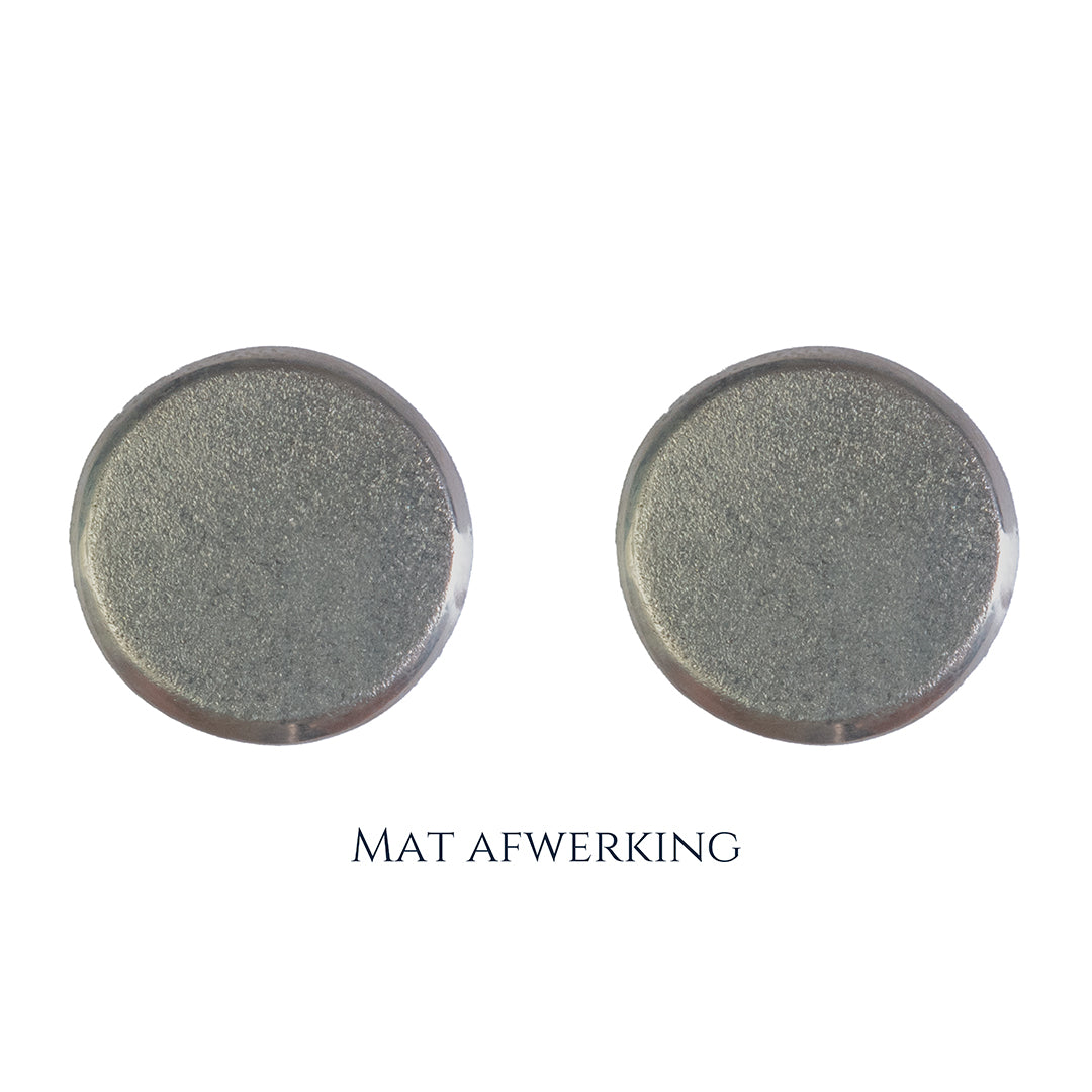 925 Zilveren manchetknopen in ronde vorm. Keuze uit hoogglans, mat of ijsmat afwerking. Handgemaakte manchetknopen van Meijlis.