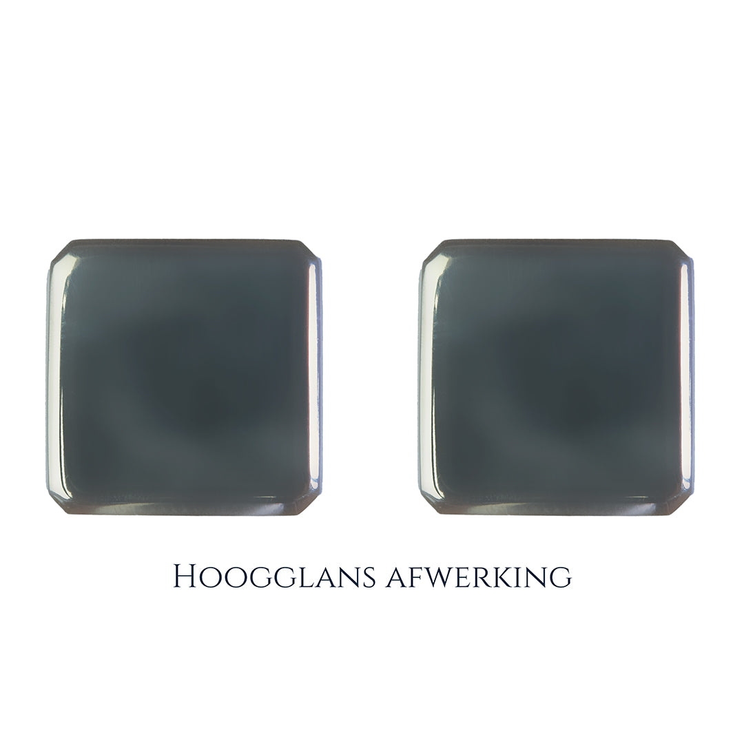 925 Zilveren manchetknopen in vierkanten vorm. Keuze uit hoogglans, mat of ijsmat afwerking. Handgemaakte manchetknopen van Meijlis.