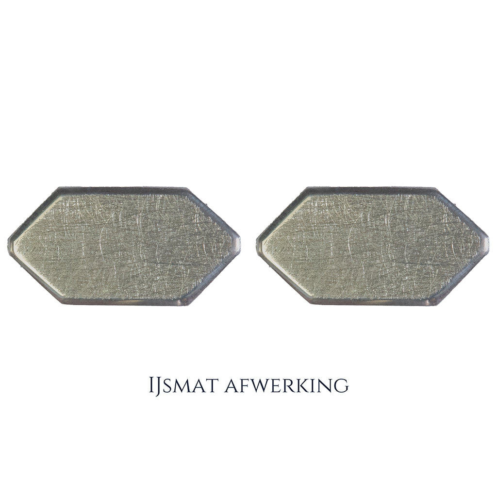 925 Zilveren manchetknopen in zeshoekige vorm. Keuze uit hoogglans, mat of ijsmat afwerking. Handgemaakte manchetknopen van Meijlis.